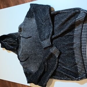 Alexander Julian Black White Rib Knit Scuba Hoodie A21